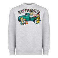 Heather Grey Happy Easter truck Heavyweight Sweatshirt - CowhideDigitalArt