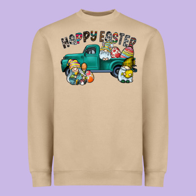 Happy Easter Truck Heavyweight Sweatshirt Designed By Cowhidedigitalart