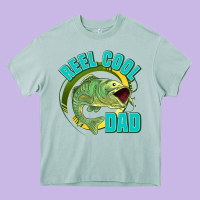 Reel Cool Dad Heavy Core Tee Designed By Jasminsmagicworld