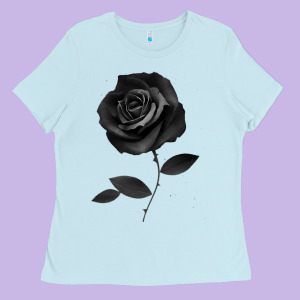 Beautiful Black Rose Flower Ladies Tee Designed By Trangstudio