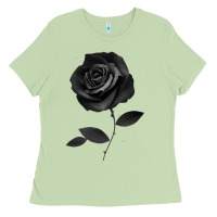 Matcha Beautiful Black Rose Flower Ladies Tee - trangStudio