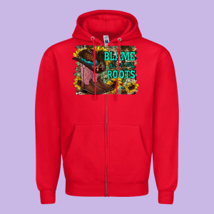 Blame All On My Roots Zipper Hoodie Designed By Racoondesign