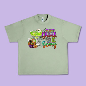 Eat Drink And Be Scary Urban Heavy Tee Designed By Cowgirlartshop