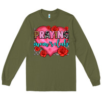 Army Green praying moms club olivia Long Sleeve Tee - OliviaCreatesArt
