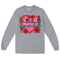 Heather Grey praying moms club olivia Long Sleeve Tee - OliviaCreatesArt