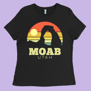 Moab Utah Vintage Sunset Arches Adventure Outdoors Ladies Tee Designed By Trangstudio