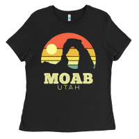 Black Moab Utah Vintage Sunset Arches Adventure Outdoors Ladies Tee - trangStudio