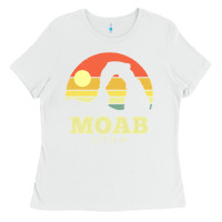 White Moab Utah Vintage Sunset Arches Adventure Outdoors Ladies Tee - trangStudio