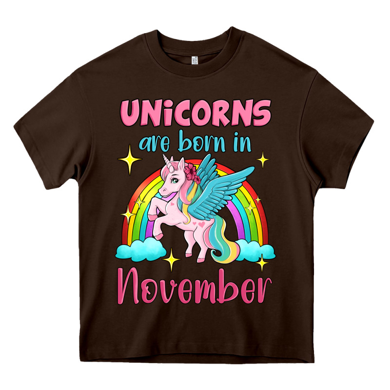 Unicorns Are Born In November Heavy Core Tee by Jasminsmagicworld | Teevron