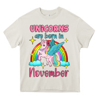 Cream unicorns are born in november Heavy Core Tee - Jasminsmagicworld