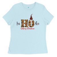 Baby Blue Ho Ho Ho Merry Christmas Ladies Tee - Bettercallsaul