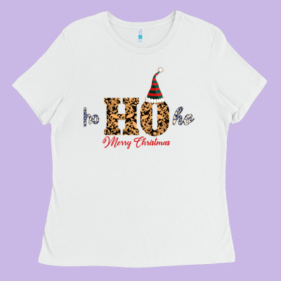 Ho Ho Ho Merry Christmas Ladies Tee Designed By Bettercallsaul