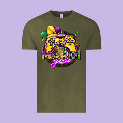 Mardi Gras Gamer Vintage Tee Designed By Cowgirlartshop
