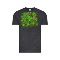 Vintage Black st patrick's day shamrock and leopard distressed Vintage Tee - RanaPortraitStore