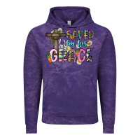 Cloud Purple Saved by his grace Easter Day Vintage Hoodie - HowdyJamesFarm