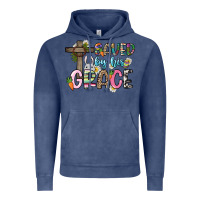 Vintage Denim Saved by his grace Easter Day Vintage Hoodie - HowdyJamesFarm