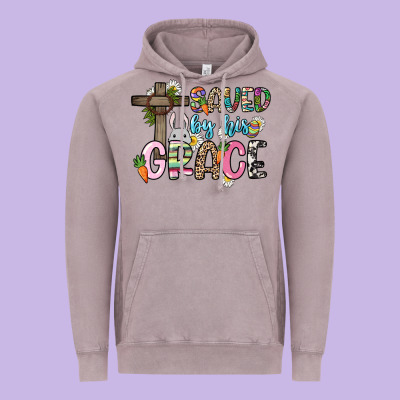 Saved By His Grace Easter Day Vintage Hoodie Designed By Howdyjamesfarm