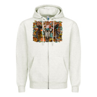 Oatmeal Heather cant be tamed Zipper Hoodie - RacoonDesign