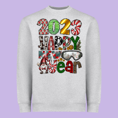 2023 Happy New Year Heavyweight Sweatshirt Designed By Cowhidedigitalart