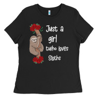 Black just a girl who loves sloths Ladies Tee - Bettercallsaul