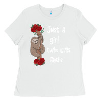 White just a girl who loves sloths Ladies Tee - Bettercallsaul