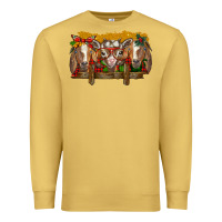 Antique Gold Christmas goats Premium Sweatshirt - BarkalooDesign