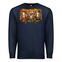 Navy Christmas goats Premium Sweatshirt - BarkalooDesign