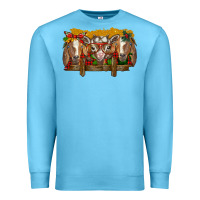 Ocean Blue Christmas goats Premium Sweatshirt - BarkalooDesign