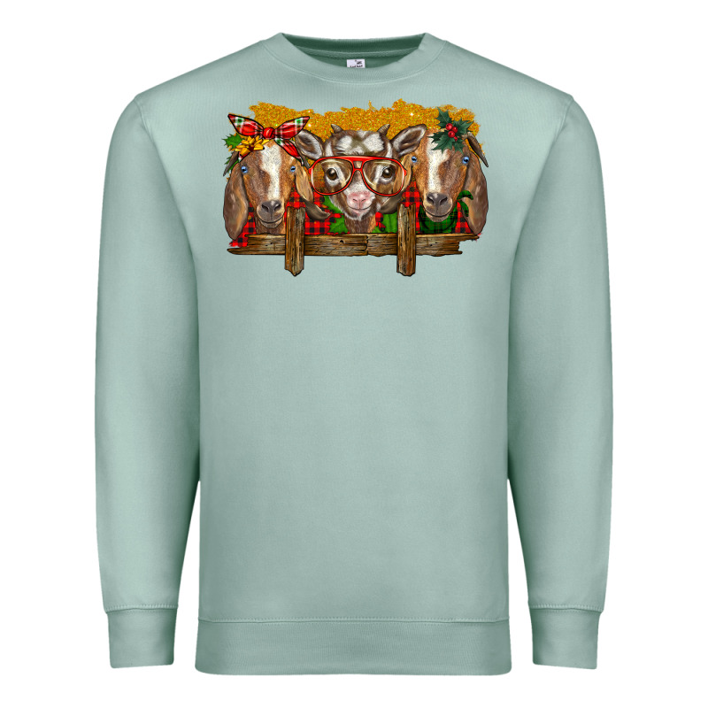 Christmas Goats Premium Sweatshirt by BarkalooDesign | Teevron
