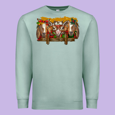 Christmas Goats Premium Sweatshirt Designed By Barkaloodesign