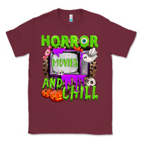 Burgundy Horror movies and chill Classic Tee - NancyCooperArtShop