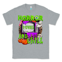Heather Grey Horror movies and chill Classic Tee - NancyCooperArtShop