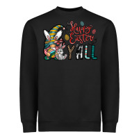 Black happy easter y all Heavyweight Sweatshirt - CowhideDigitalArt