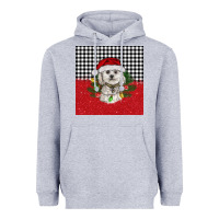 Heather Grey Christmas Bichon frise dog Heavyweight Hoodie - BarkalooDesign