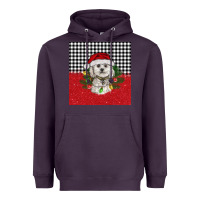 Plum Christmas Bichon frise dog Heavyweight Hoodie - BarkalooDesign