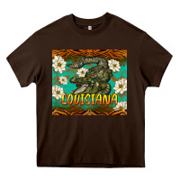 Chocolate Brown louisiana alligator tumbler Heavy Core Tee - BarkalooDesign