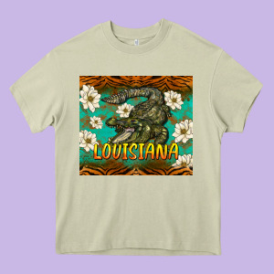 Louisiana Alligator Tumbler Heavy Core Tee Designed By Barkaloodesign