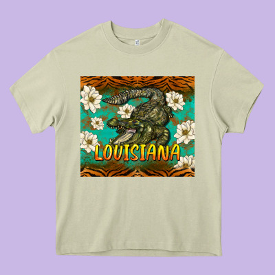 Louisiana Alligator Tumbler Heavy Core Tee Designed By Barkaloodesign