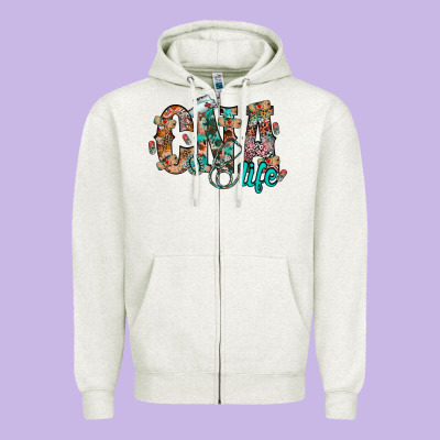 Cna Life Zipper Hoodie Designed By Racoondesign