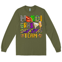Army Green mardi gras drinking team with glasses olivia Long Sleeve Tee - OliviaCreatesArt