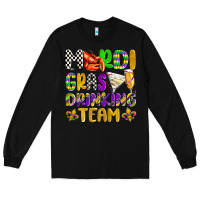 Black mardi gras drinking team with glasses olivia Long Sleeve Tee - OliviaCreatesArt