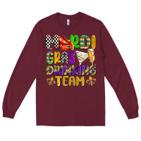 Burgundy mardi gras drinking team with glasses olivia Long Sleeve Tee - OliviaCreatesArt