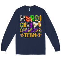 Navy mardi gras drinking team with glasses olivia Long Sleeve Tee - OliviaCreatesArt