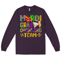 Plum mardi gras drinking team with glasses olivia Long Sleeve Tee - OliviaCreatesArt