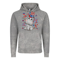 Cloud Rock fourth of july hippopotamus Vintage Hoodie - CowGirlArtShop
