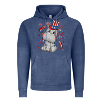 Vintage Denim fourth of july hippopotamus Vintage Hoodie - CowGirlArtShop