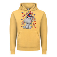 Vintage Mustard fourth of july hippopotamus Vintage Hoodie - CowGirlArtShop