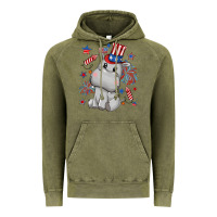 Vintage Olive fourth of july hippopotamus Vintage Hoodie - CowGirlArtShop