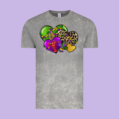 Mardi Gras Hearts Cg (1) Vintage Tee Designed By Cowgirlartshop