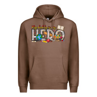 Chestnut My Daddy is my Hero Teacher Premium Hoodie - CowhideDigitalArt